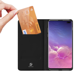 Чехол книжка из PU кожи черного цвета от Dux Ducis для Samsung Galaxy S10 Plus, серия Skin Pro Series Case