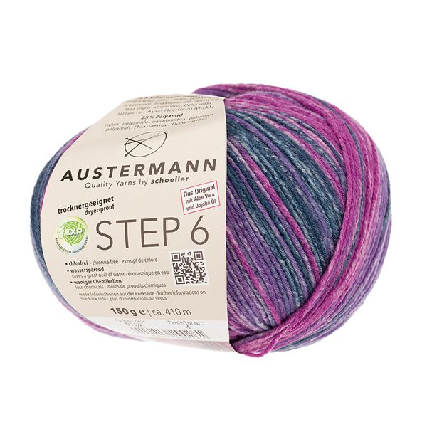 Пряжа Austermann (Аустерманн) Step 6 Irish Rainbow Colours / уп.5 мот. по 100 г, 410м, фиолетовый