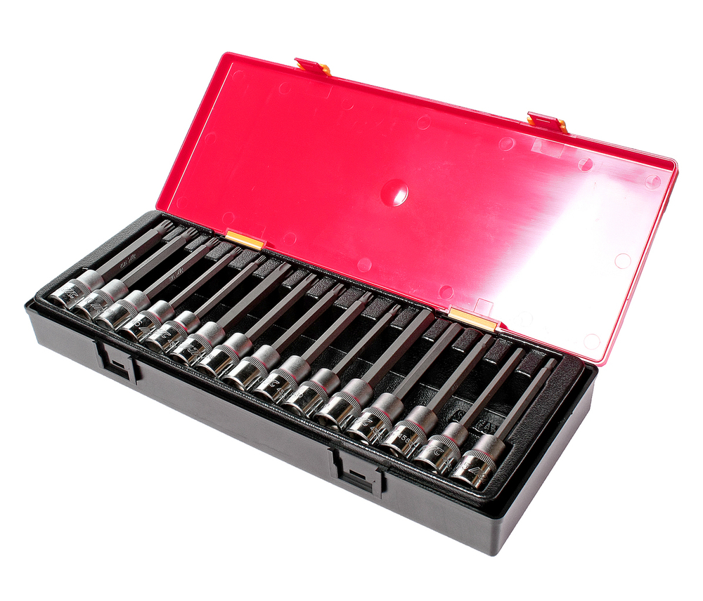 Набор головок и бит-головок 1/2" TORX,HEX,SPLINE 15 предметов в кейсе JTC