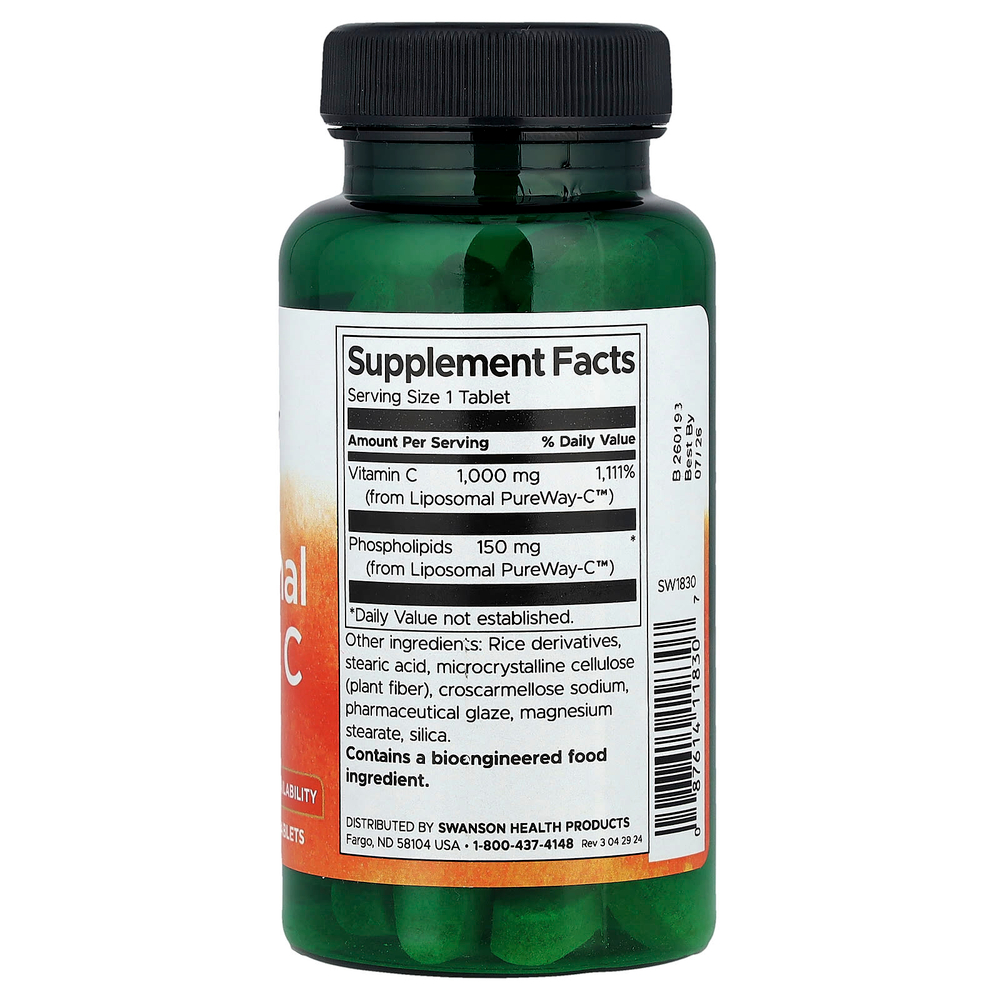 Swanson Vitamins, липосомальный витамин C, 60 таблеток