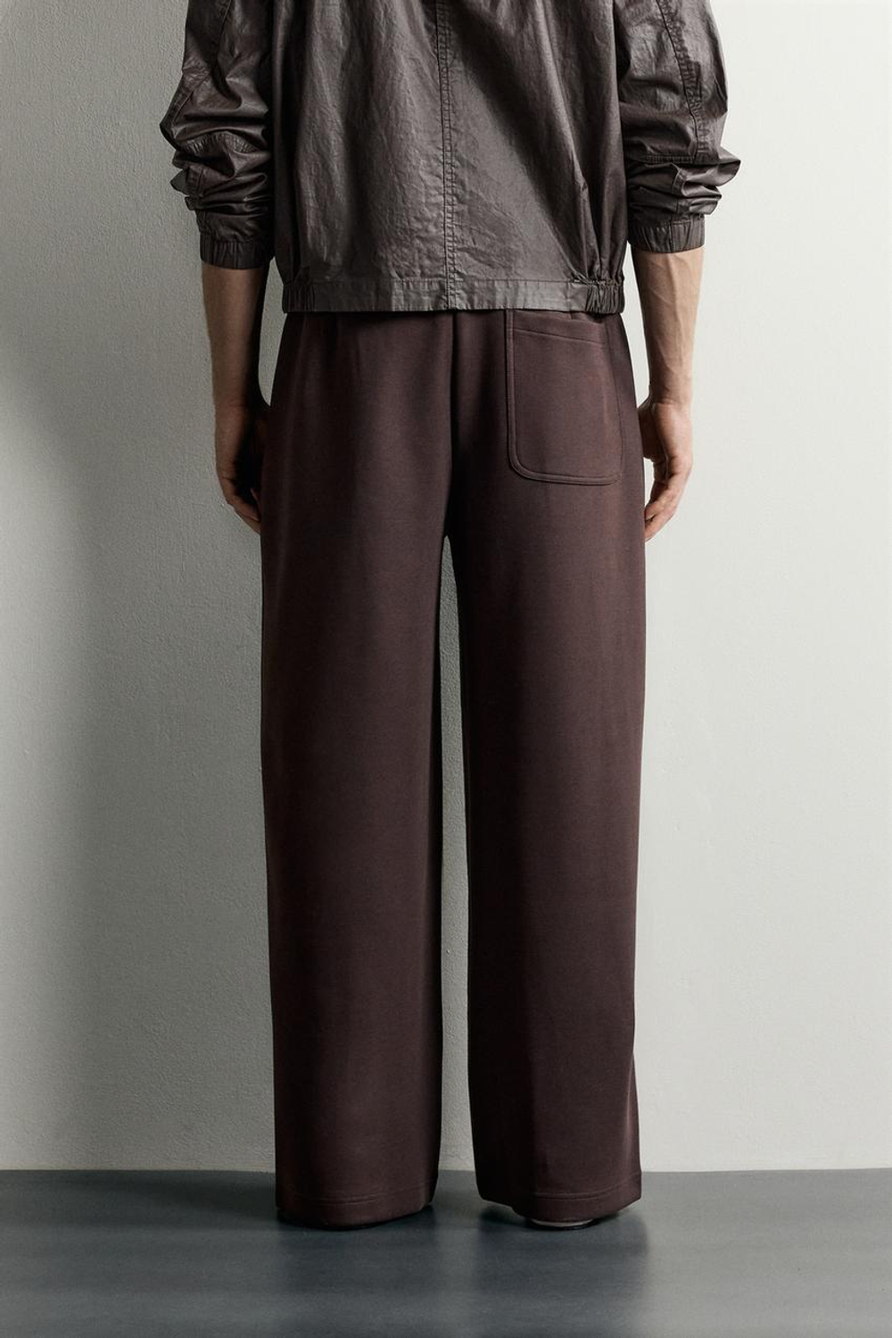 ZARA БРЮКИ BALLOON FIT С ЗАЩИПАМИ, КОРИЧНЕВЫЙ