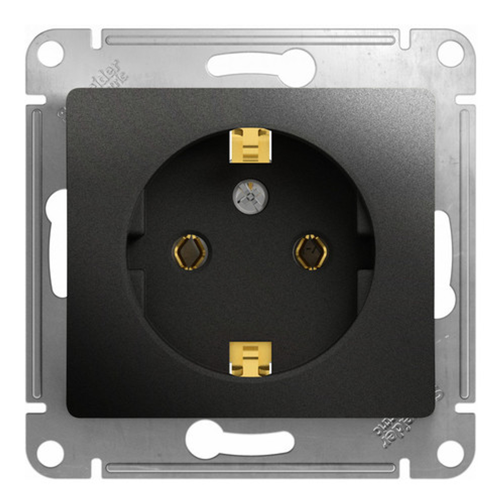 Systeme Electric Glossa Антрацит Розетка с/з, 16А