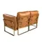 Двухместный диван Angel Cerda 6229 из кожи цвета Camel