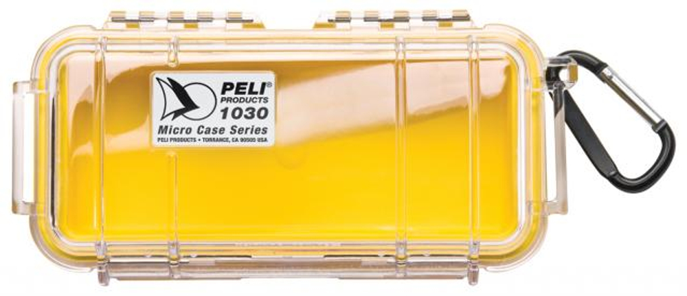 Защитный кейс Peli™ 1030 прозрачный с желтой вставкой