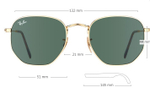 Ray Ban Hexagonal RB 3548N 001 / 51 мм