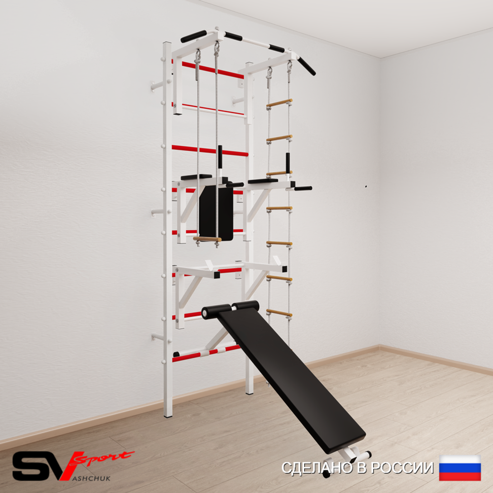 Шведская стенка Sv Sport усиленная 699 (Турник стандарт/Брусья/Стойка/Скамья/Лестница/Трапеция)