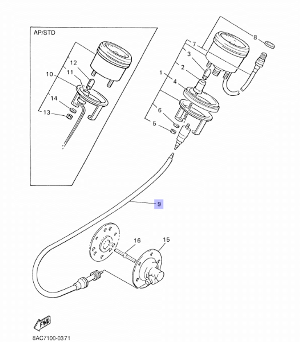 Тросик спидометра Yamaha VK540 8H4835600000