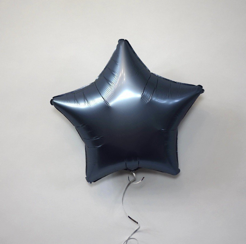 АN Шар Звезда 19"/48 см, Сатин Steel Blue (синевато-стальной/серый) (БГ-15) 