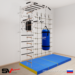 Шведская стенка Sv Sport 54270 (Турник рукоход/Брусья/Лестница/Цепь/Мешок 30кг/Мат 2м/Канатный лаз)