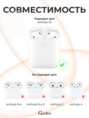 Чехол для Airpods 1/2 Gurdini прорезиненный soft touch Оранжевый