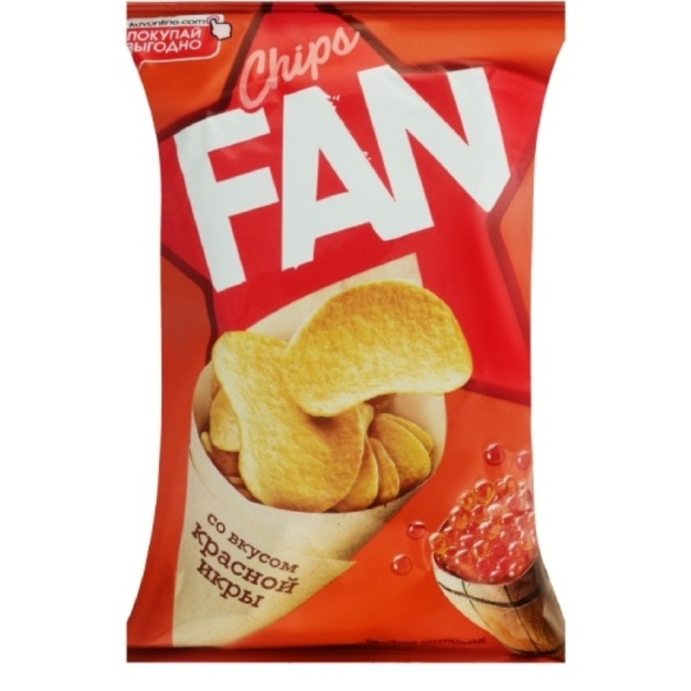 Чипсы картофельные Fan Красная икра 120 гр