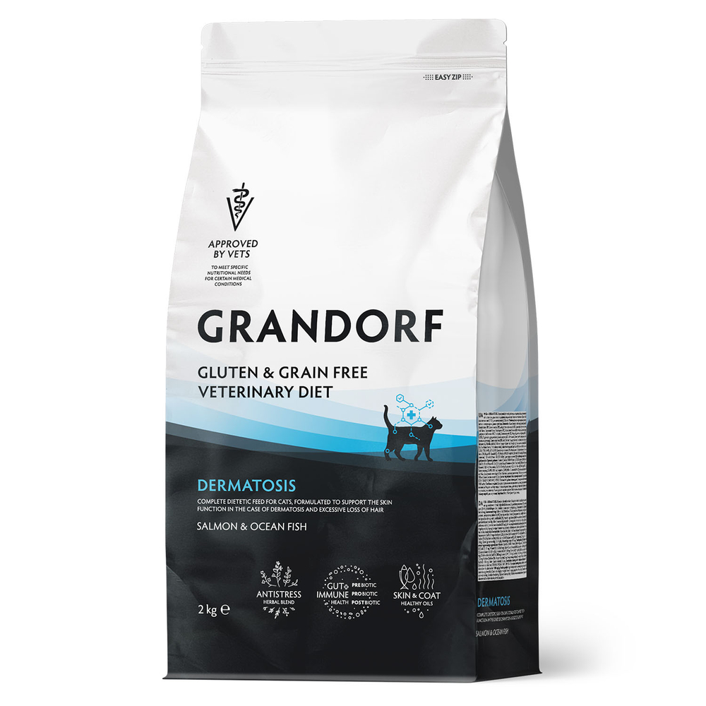 Grandorf VETERINARY DIET Cat DERMATOSIS 2 кг диета для кошек с заболеваниями кожи