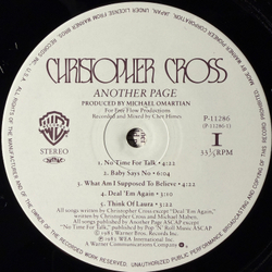 Виниловая пластинка Christopher Cross ‎– Another Page LP