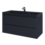Тумба с раковиной Uperwood Tanos-Classic Quartz 100 см, черная/уголь