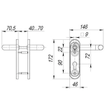 Ручки на планке "APECS" HP-72.1303-INOX (нержавеющая сталь)