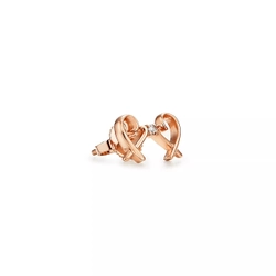 Серьги из розового золота с бриллиантами, Tiffany, любящие сердца