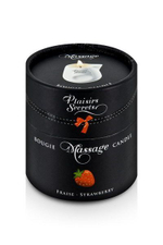 Массажная свеча с ароматом клубники Bougie de Massage Gourmande Fraise - 80 мл. (Цвет: белый)
