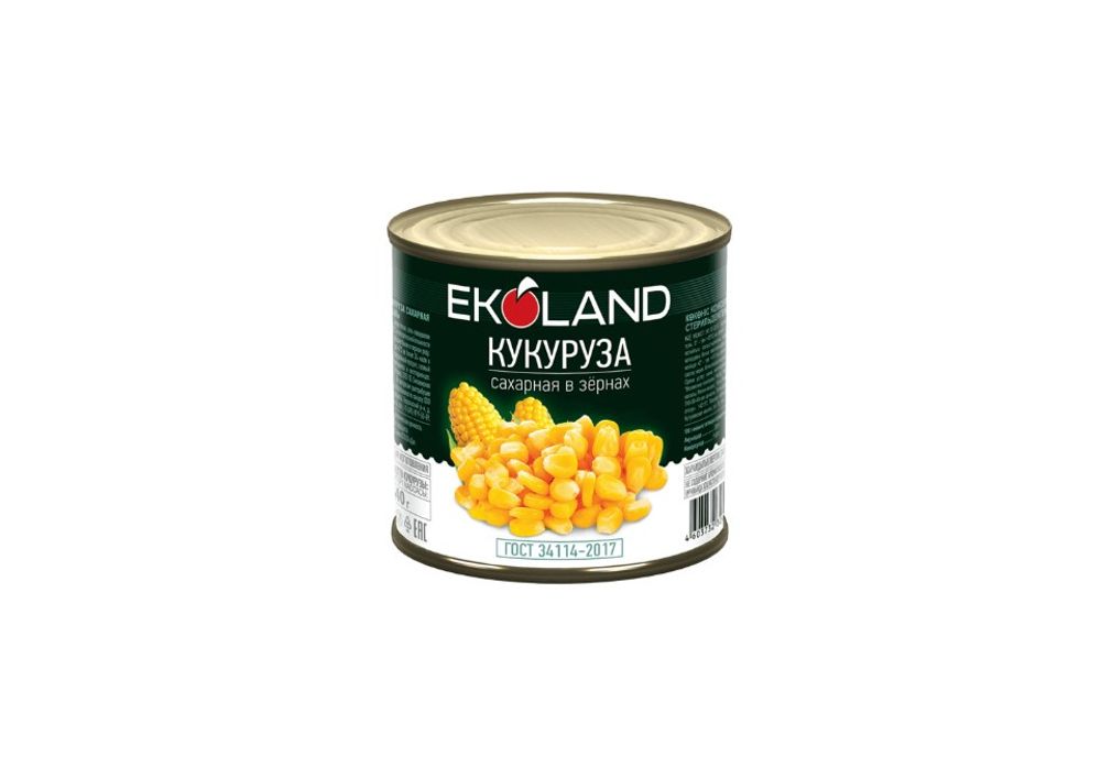 Кукуруза сладкая Ekoland жб 425гр