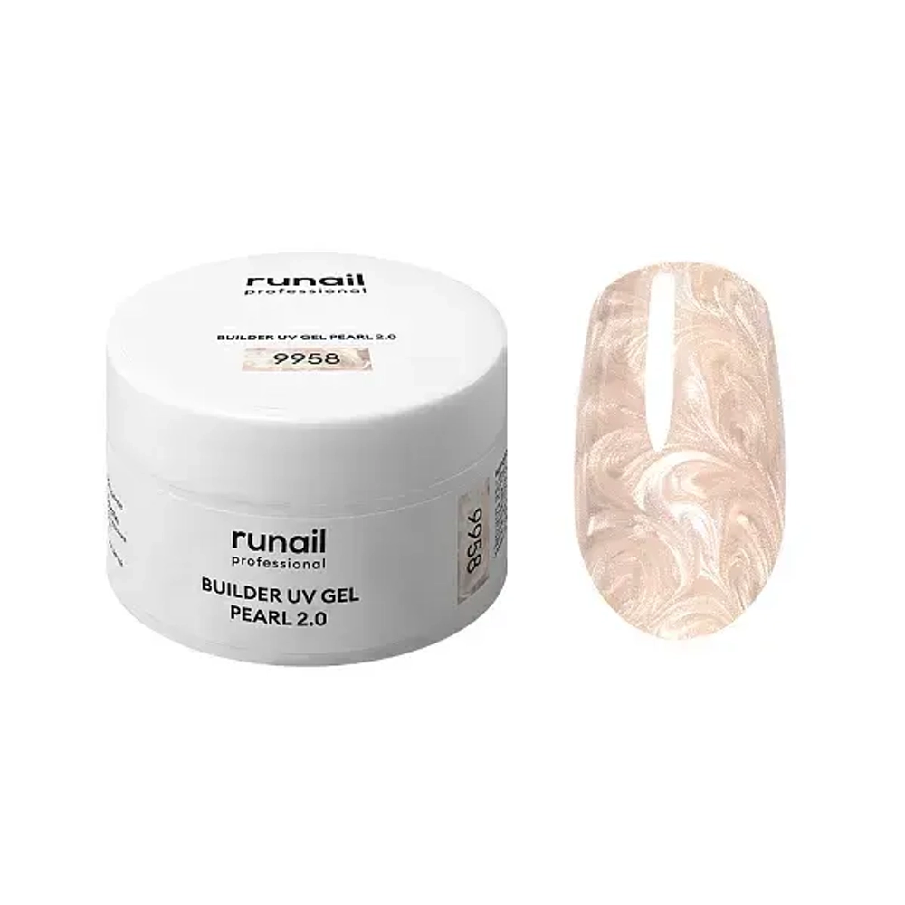 Гель жемчужный BUILDER UV GEL PEARL 2.0 RuNail, 15г №9958