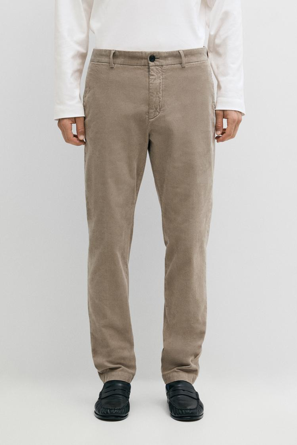 Massimo Dutti Зауженные вельветовые брюки, кротово-коричневый