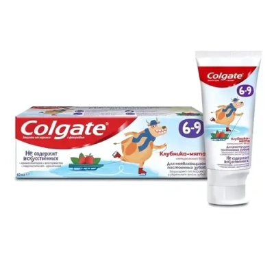 Зубная паста детская COLGATE 6-9 лет вкус Клубники и Мяты 60мл
