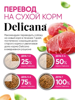 Delicana сухой полнорационный корм для взрослых собак круп пород, говядина с овощами, 18кг