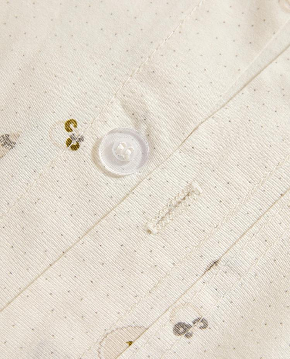 ZARA HOME ДЕТСКИЙ ПОДОДЕЯЛЬНИК С ПРИНТОМ, ЖЕЛТОВАТО-БЕЛЫЙ
