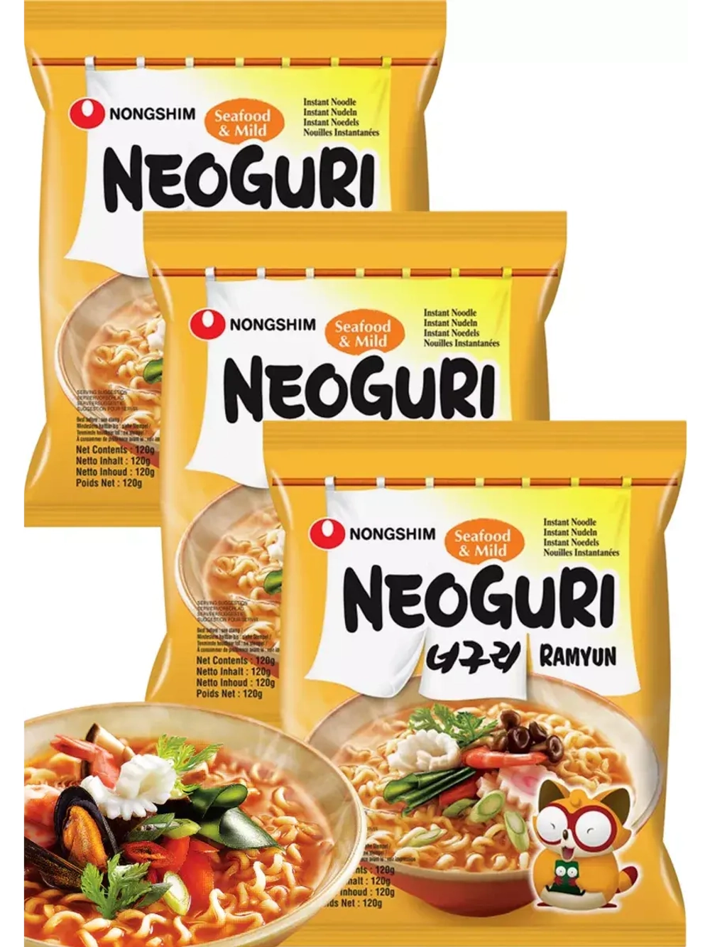 Лапша Neoguri со вкусом морепродуктов 120 г * 3 шт