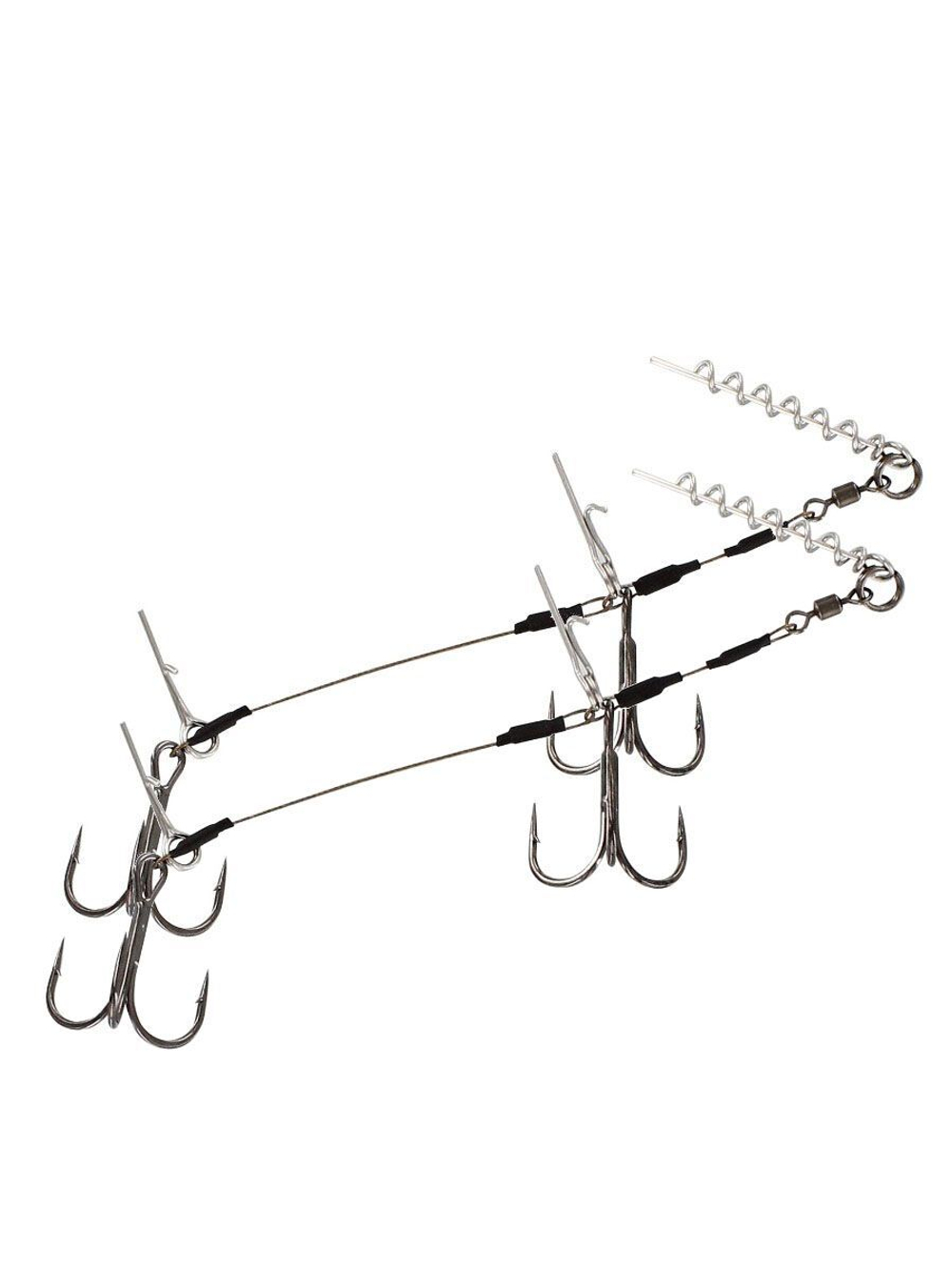 Стингер с пружиной и двумя тройниками Westin Pro Shallow Rig Double 1x7 40,8kg 12cm #1/0 (в упаковке 2 штуки)