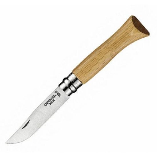 Складной нож Opinel №6, нержавеющая сталь, дубовая рукоять в картонной коробке, 002024 c клинком из стали Sandvik™ 12С27