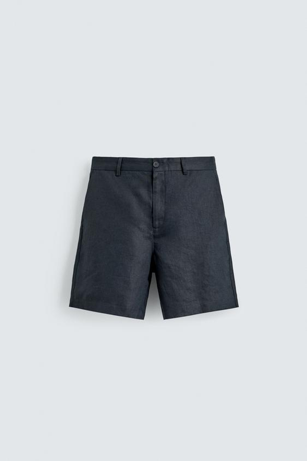 ZARA БЕРМУДЫ ИЗ 100% ЛЬНА КЛАССИЧЕСКОГО КРОЯ, МОРСКОЙ СИНИЙ