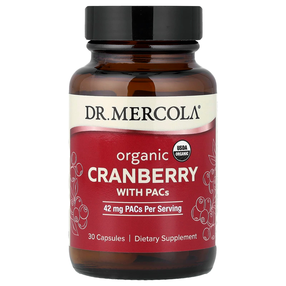 Dr. Mercola, органическая клюква с PAC, 30 капсул
