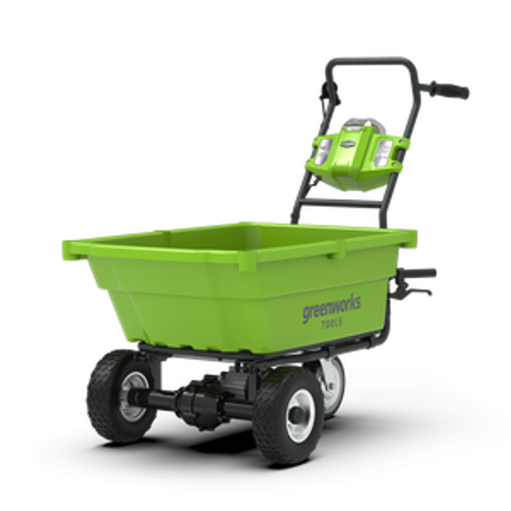 Аккумуляторная самоходная садовая тележка Greenwork G40GCK6, 7400007UH, 40v, 106 л, АКБ 8 А·ч и ЗУ