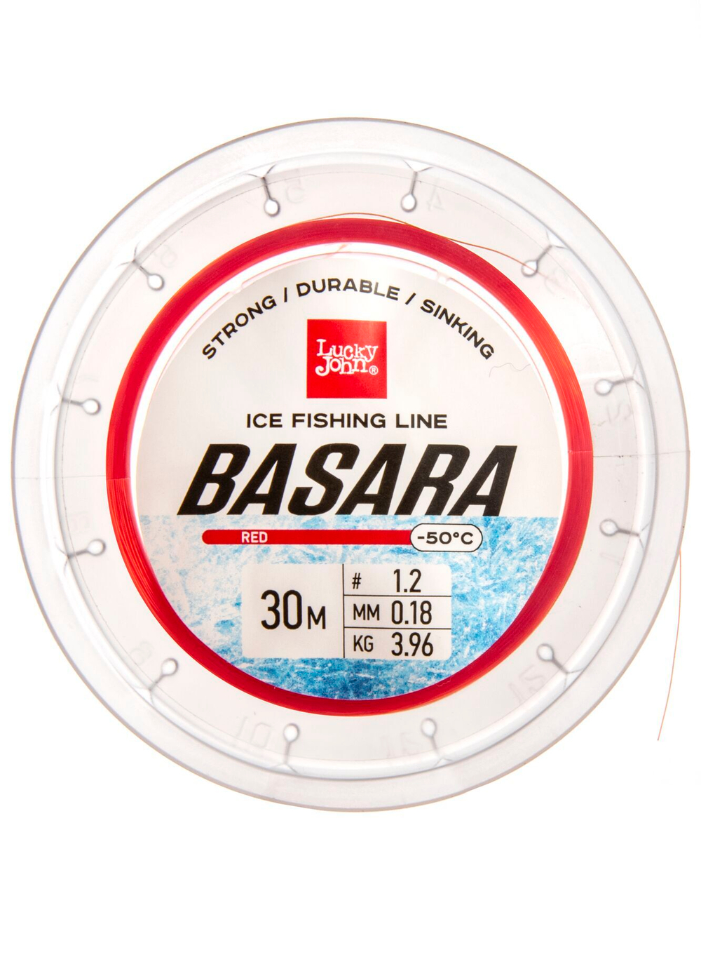 Леска монофильная зимняя Lucky John BASARA Red 30 м, 0,18 мм
