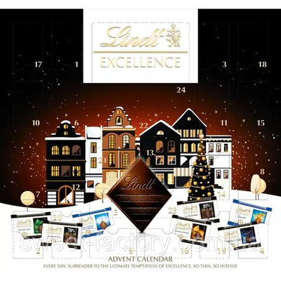 Шоколад LINDT Адвент календарь EXCELLENCE из молочного и темного шоколада с добавками 148 г (из Финляндии)