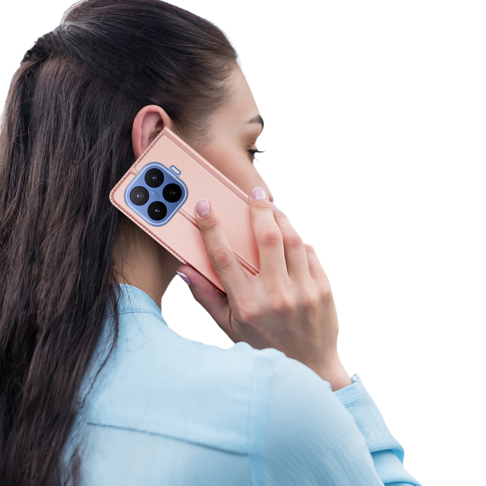 Чехол книжка розового цвета для Xiaomi 17T Pro, серия Skin Pro Series от Dux Ducis