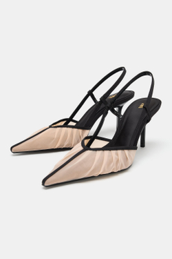 ZARA ТУФЛИ ИЗ СЕТЧАТОЙ ТКАНИ, РАЗНОЦВЕТНЫЙ