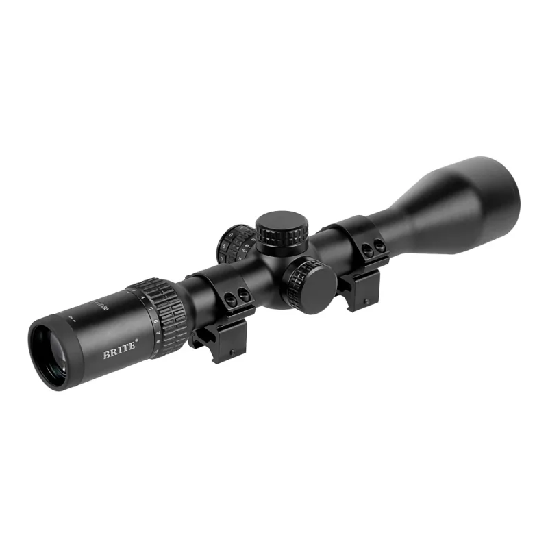 Прицел оптический BRITE WA8X 2-16X50 SF IR - вид сбоку со стороны окуляра, установлены кольца крепления