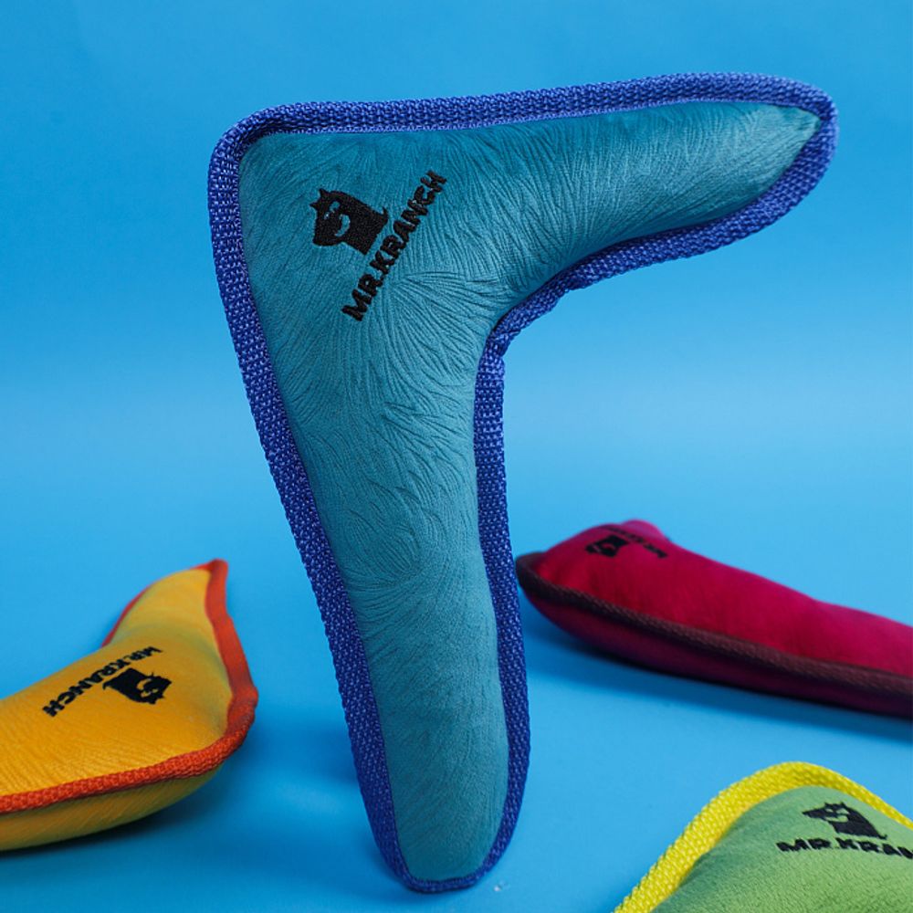 Игрушка Mr.Kranch для собак мелких и средних пород Бумеранг с пищалкой 22х19х4,5см, синий
