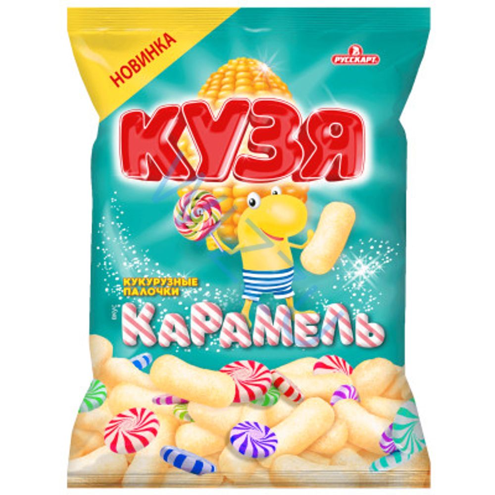 Кукурузные палочки Кузя Лакомкин со вкусом Карамели 100г
