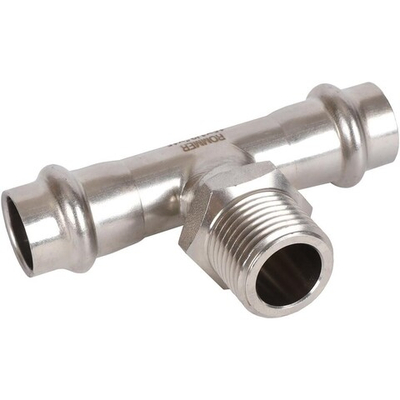 ROMMER Тройник с НР 15x1/2" из нержавеющей стали прессовой