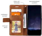 Дизайнерский чехол-книжка из кожи для REALME 10 PRO (не PLUS) с отделом для наличных, 3 слотами для карт и подставкой