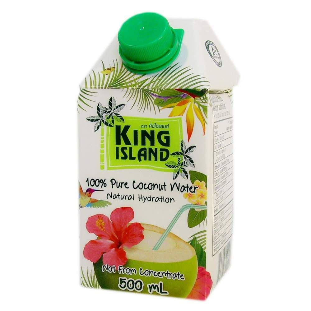 Вода кокосовая King Island 100%, с крышкой, без сахара, 0.5 л.