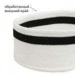 Подвяз (довяз) трикотажный 3.5х80 см, белый с черной полосой, 100% п/э, 2 штуки