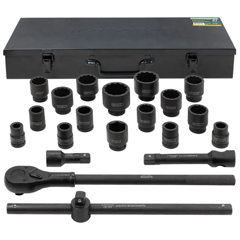 Набор инструментов ударных 21пр, 3/4''(12гр.) ILOforce IF-6212-9MPB