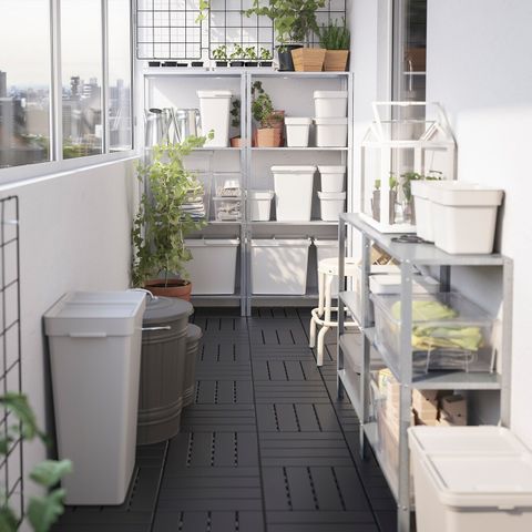 Мусорный ведро IKEA HALLBAR (ХОЛЛБАР), Светло-серый, 35 л