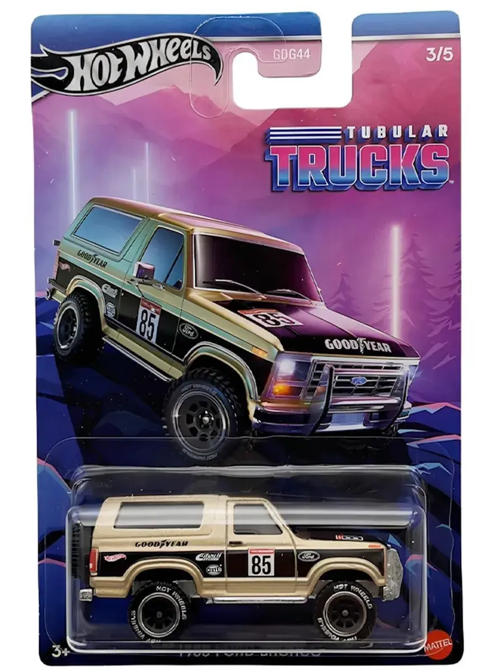Машинка Хот Вилс Tubular Trucks 1985 Ford Bronco GDG44 HRR97