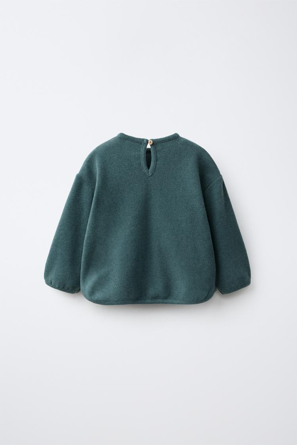 ZARA ОДНОТОННЫЙ ЛОНГСЛИВ SOFT TOUCH, СИНИЙ