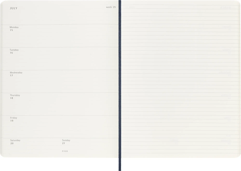 Еженедельник Moleskine Classic Soft WKNT XL (DSB2012WN4) 19х25см мягкая обложка синий сапфир