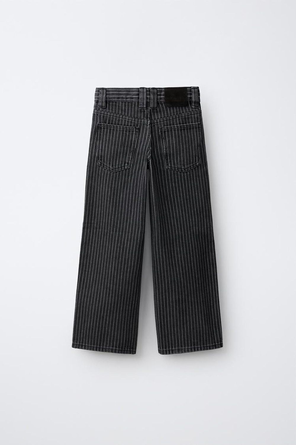 ZARA ДЖИНСЫ WIDE LEG В ПОЛОСКУ, ЧЕРНЫЙ